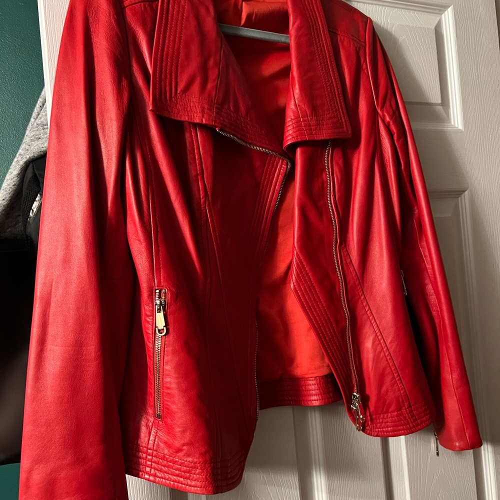 Danier Red Leather Jacket